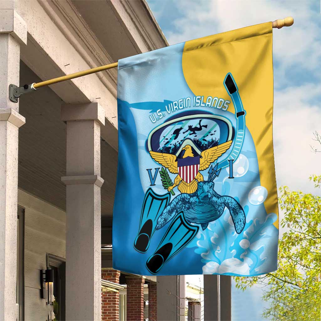 US Virgin Islands Snorkeling Garden Flag Sea Turtle Snorkel Ocean Style - Wonder Print Shop