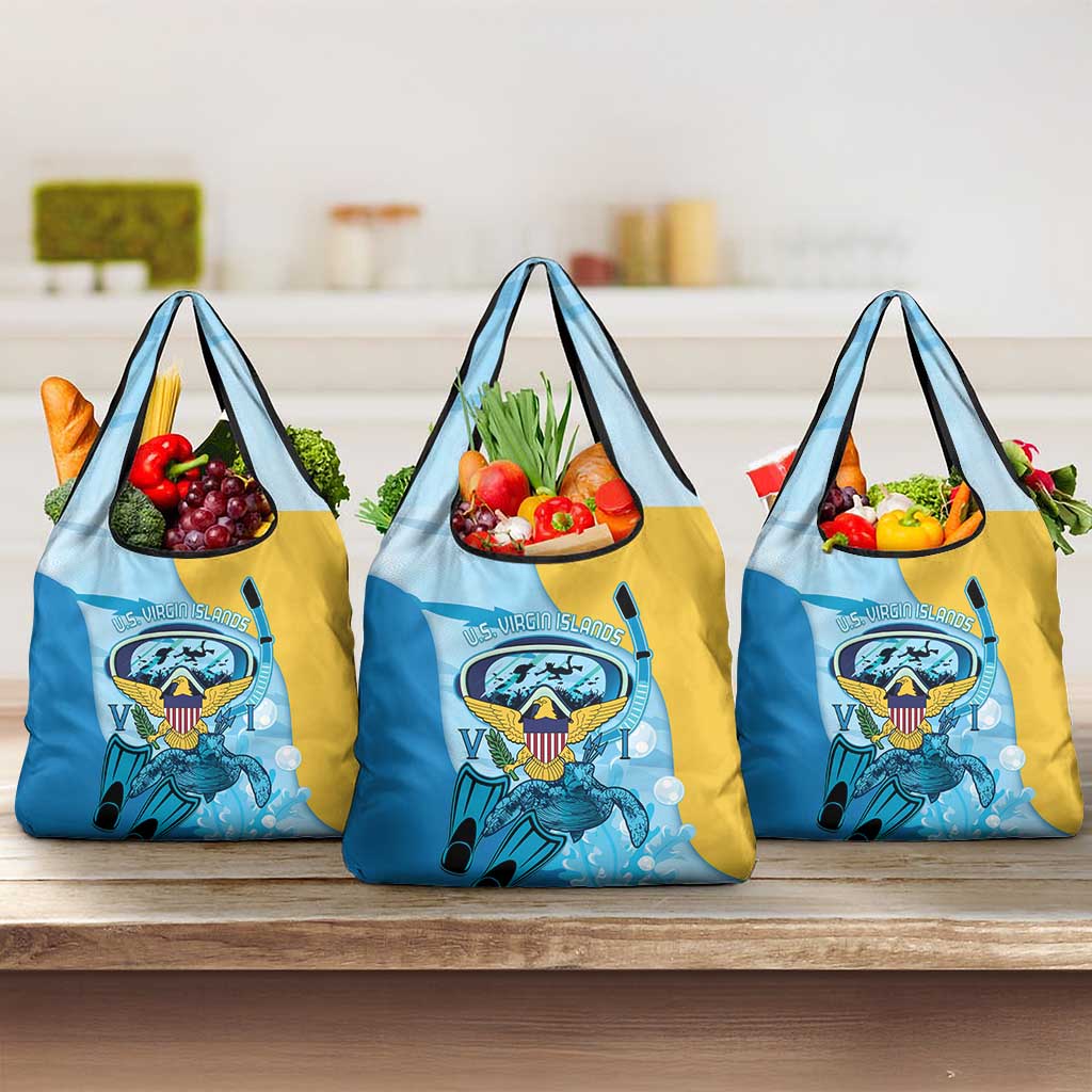 US Virgin Islands Snorkeling Grocery Bag Sea Turtle Snorkel Ocean Style - Wonder Print Shop