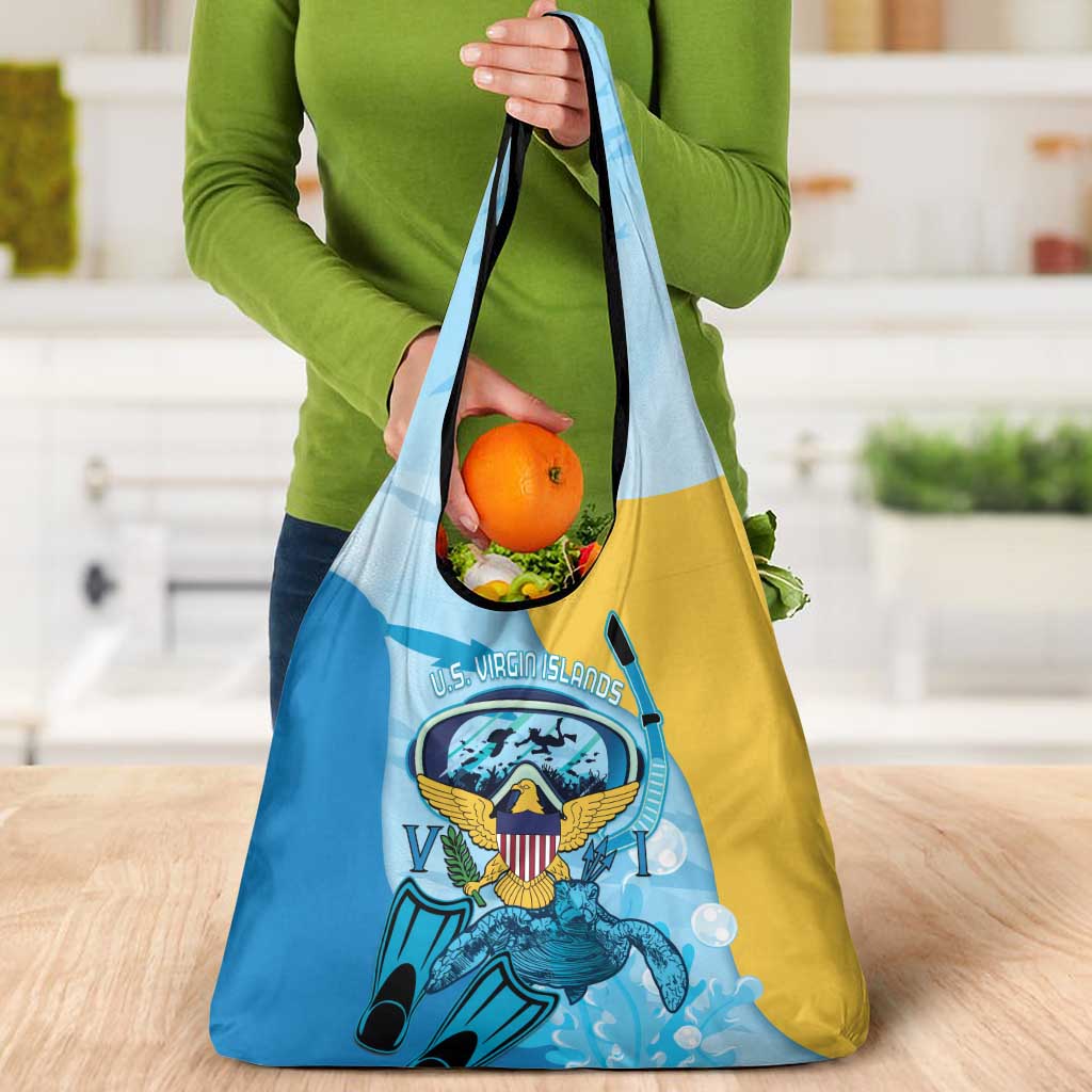 US Virgin Islands Snorkeling Grocery Bag Sea Turtle Snorkel Ocean Style - Wonder Print Shop