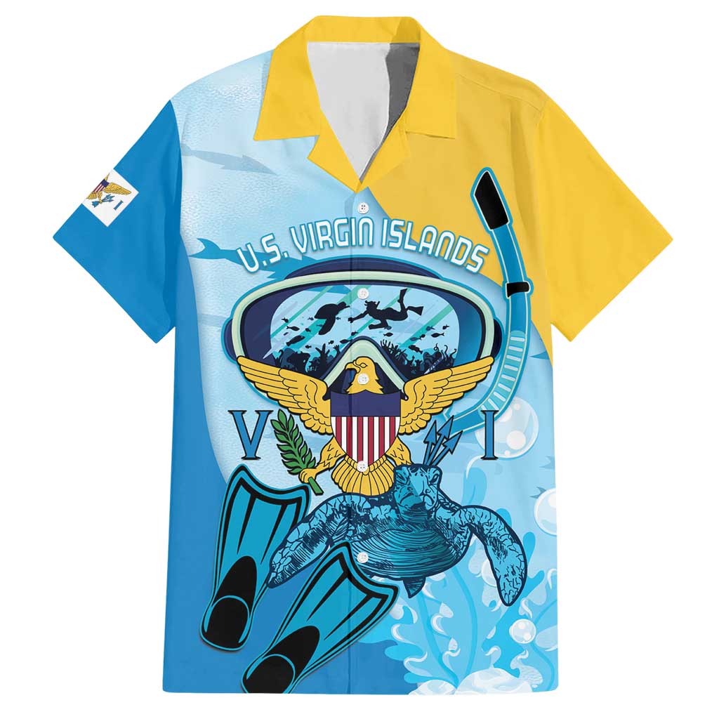 US Virgin Islands Snorkeling Hawaiian Shirt Sea Turtle Snorkel Ocean Style - Wonder Print Shop