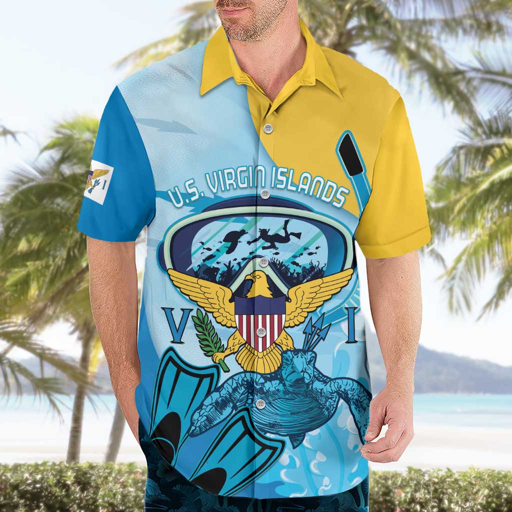 US Virgin Islands Snorkeling Hawaiian Shirt Sea Turtle Snorkel Ocean Style - Wonder Print Shop