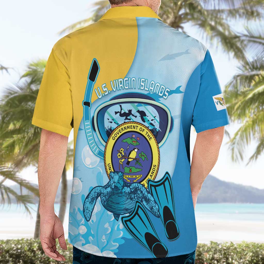 US Virgin Islands Snorkeling Hawaiian Shirt Sea Turtle Snorkel Ocean Style - Wonder Print Shop