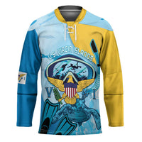 US Virgin Islands Snorkeling Hockey Jersey Sea Turtle Snorkel Ocean Style - Wonder Print Shop
