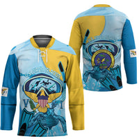 US Virgin Islands Snorkeling Hockey Jersey Sea Turtle Snorkel Ocean Style - Wonder Print Shop