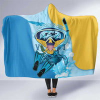 US Virgin Islands Snorkeling Hooded Blanket Sea Turtle Snorkel Ocean Style - Wonder Print Shop