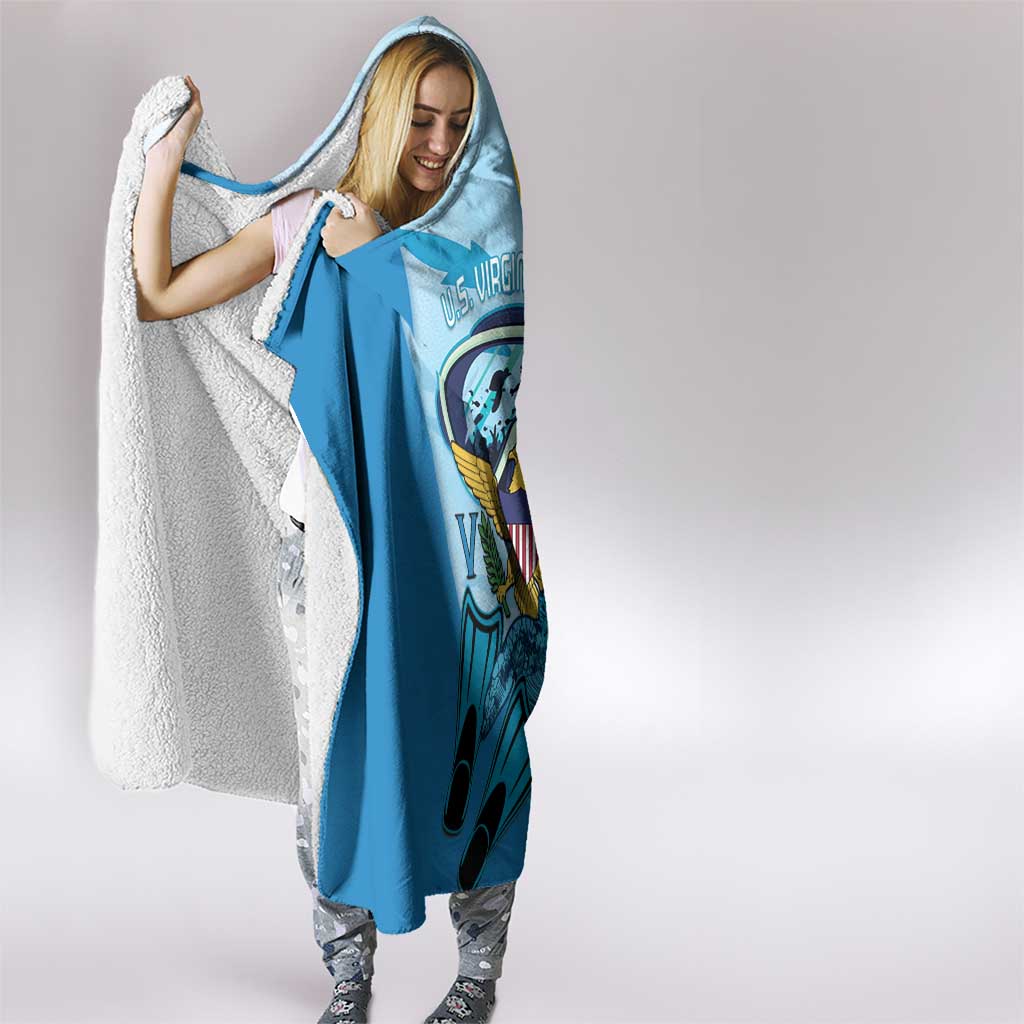US Virgin Islands Snorkeling Hooded Blanket Sea Turtle Snorkel Ocean Style - Wonder Print Shop