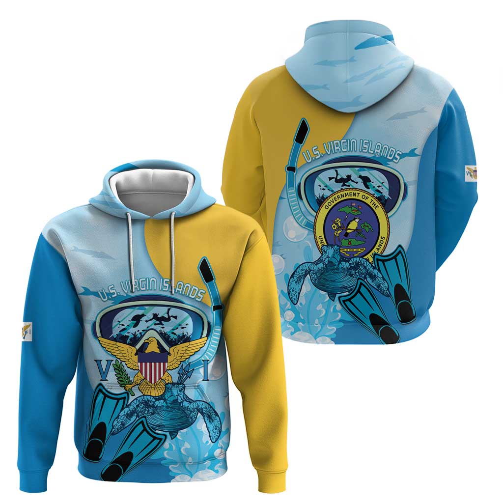 US Virgin Islands Snorkeling Hoodie Sea Turtle Snorkel Ocean Style - Wonder Print Shop