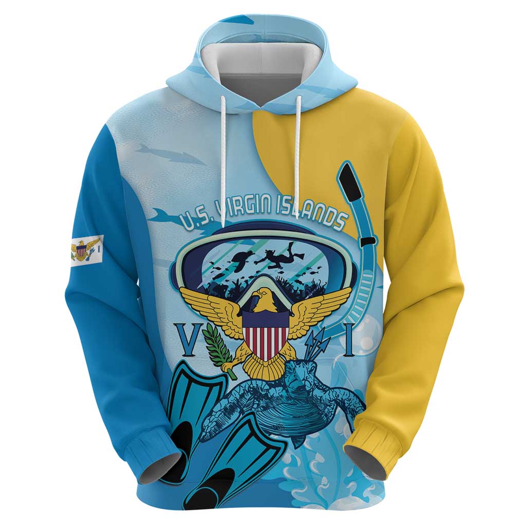 US Virgin Islands Snorkeling Hoodie Sea Turtle Snorkel Ocean Style - Wonder Print Shop