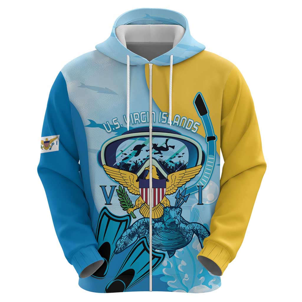US Virgin Islands Snorkeling Hoodie Sea Turtle Snorkel Ocean Style - Wonder Print Shop
