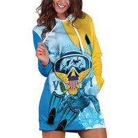 US Virgin Islands Snorkeling Hoodie Dress Sea Turtle Snorkel Ocean Style - Wonder Print Shop