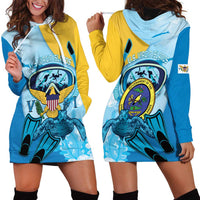 US Virgin Islands Snorkeling Hoodie Dress Sea Turtle Snorkel Ocean Style - Wonder Print Shop