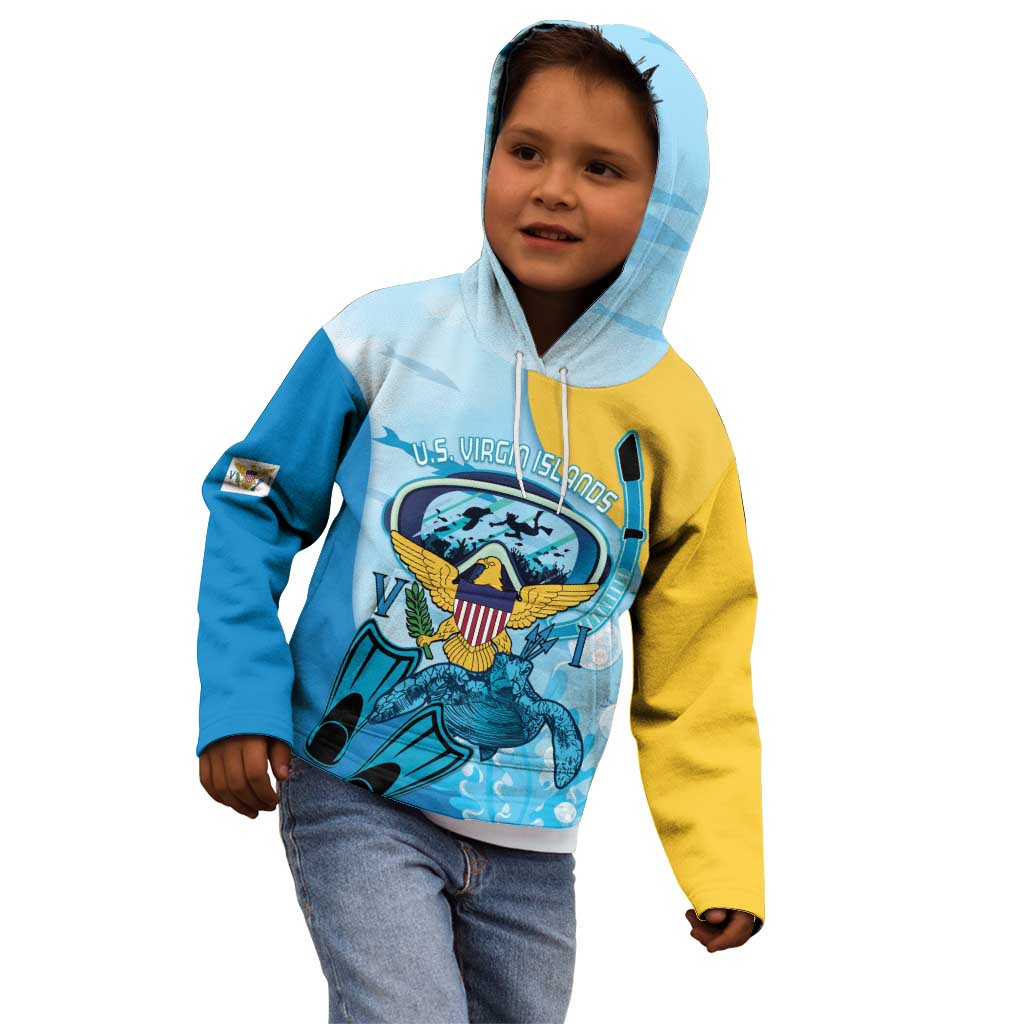 US Virgin Islands Snorkeling Kid Hoodie Sea Turtle Snorkel Ocean Style - Wonder Print Shop