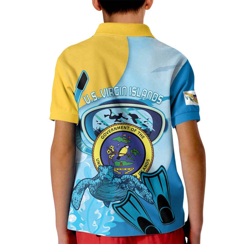 US Virgin Islands Snorkeling Kid Polo Shirt Sea Turtle Snorkel Ocean Style - Wonder Print Shop