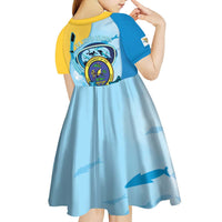 US Virgin Islands Snorkeling Kid Short Sleeve Dress Sea Turtle Snorkel Ocean Style - Wonder Print Shop