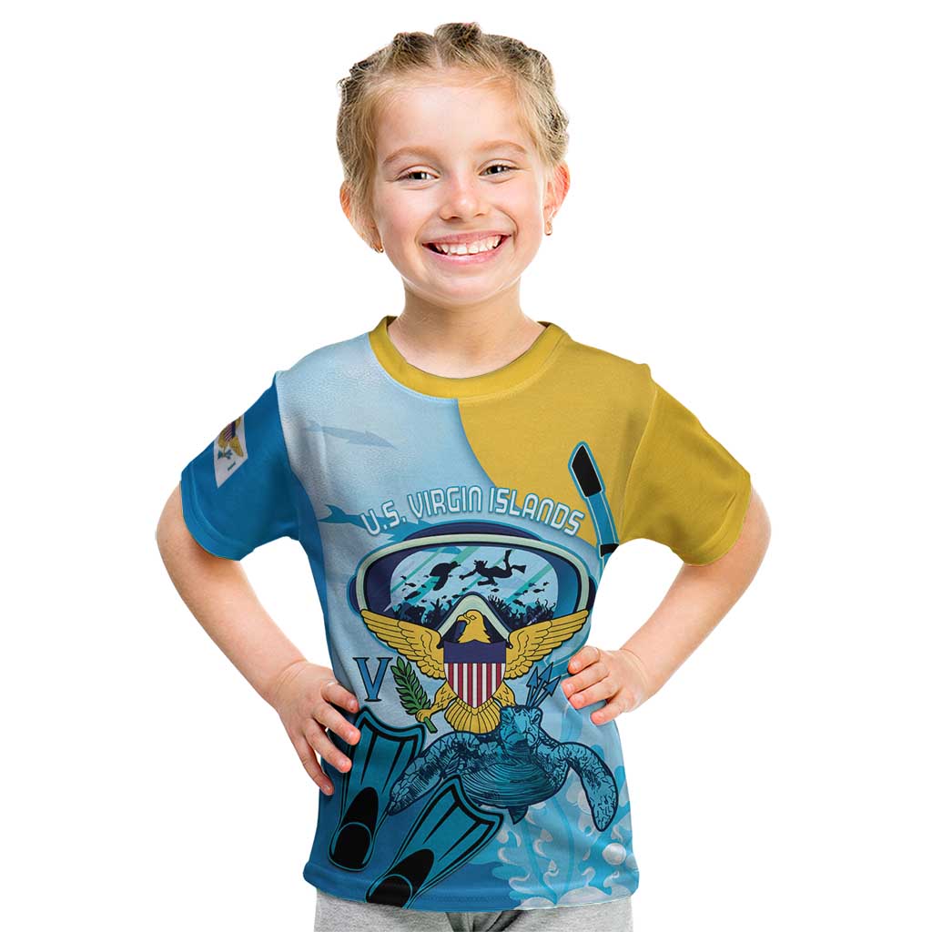 US Virgin Islands Snorkeling Kid T Shirt Sea Turtle Snorkel Ocean Style - Wonder Print Shop
