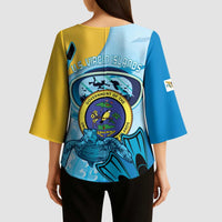 US Virgin Islands Snorkeling Kimono Sleeve Blouse Sea Turtle Snorkel Ocean Style - Wonder Print Shop