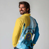 US Virgin Islands Snorkeling Long Sleeve Polo Shirt Sea Turtle Snorkel Ocean Style - Wonder Print Shop