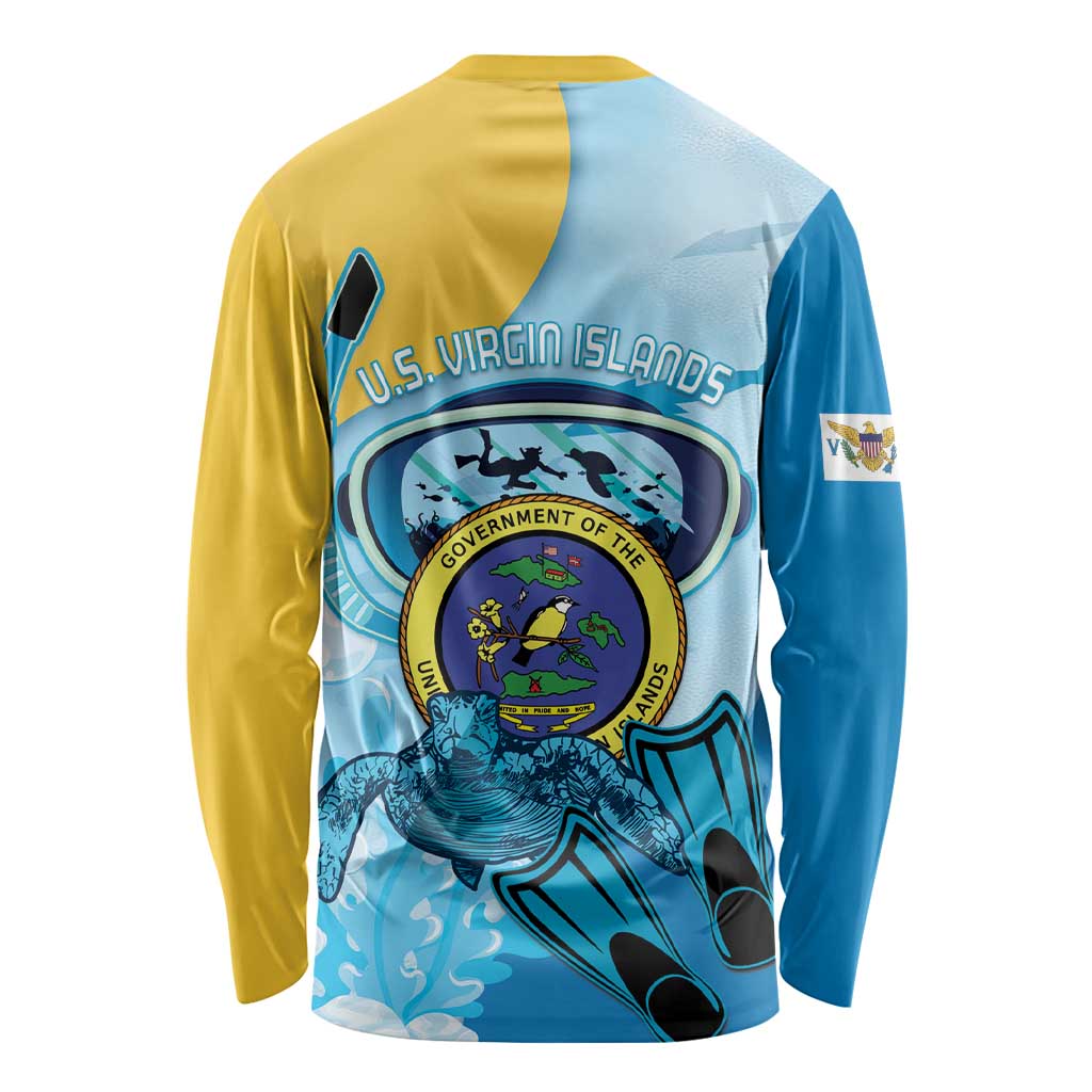 US Virgin Islands Snorkeling Long Sleeve Shirt Sea Turtle Snorkel Ocean Style - Wonder Print Shop