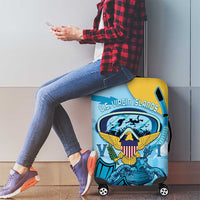 US Virgin Islands Snorkeling Luggage Cover Sea Turtle Snorkel Ocean Style - Wonder Print Shop