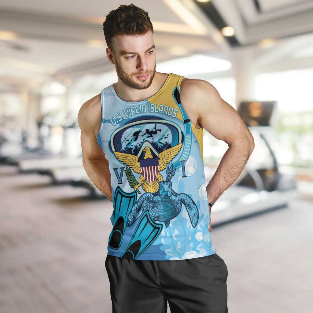 US Virgin Islands Snorkeling Men Tank Top Sea Turtle Snorkel Ocean Style - Wonder Print Shop