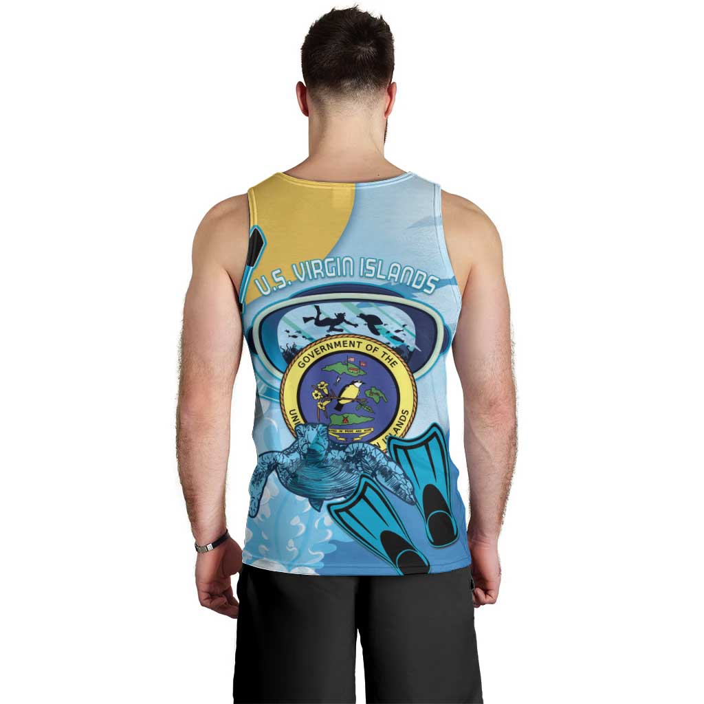 US Virgin Islands Snorkeling Men Tank Top Sea Turtle Snorkel Ocean Style - Wonder Print Shop