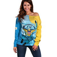 US Virgin Islands Snorkeling Off Shoulder Sweater Sea Turtle Snorkel Ocean Style - Wonder Print Shop