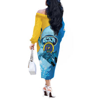 US Virgin Islands Snorkeling Off The Shoulder Long Sleeve Dress Sea Turtle Snorkel Ocean Style - Wonder Print Shop