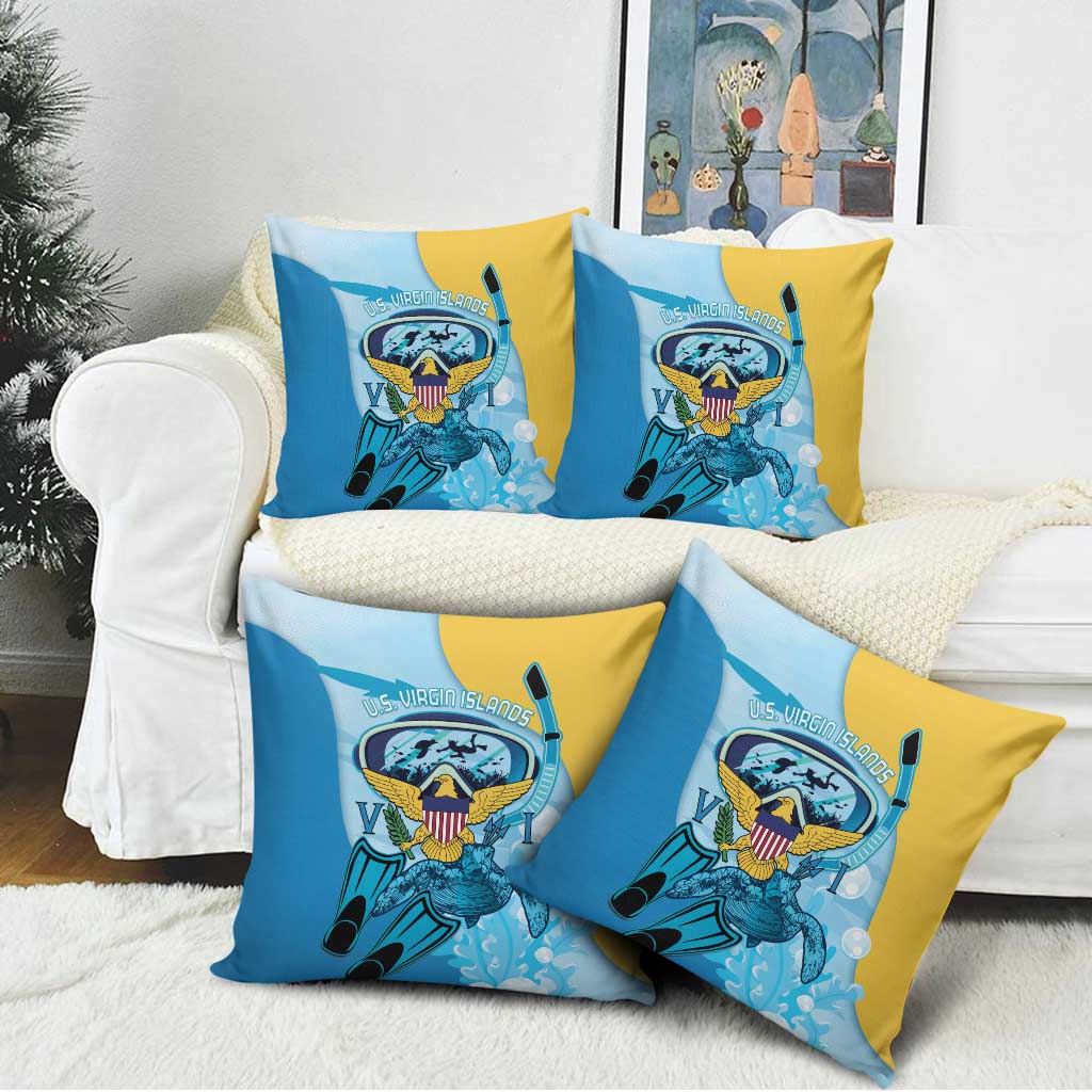 US Virgin Islands Snorkeling Pillow Cover Sea Turtle Snorkel Ocean Style - Wonder Print Shop