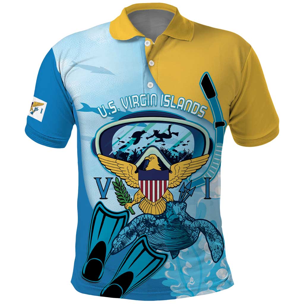 US Virgin Islands Snorkeling Polo Shirt Sea Turtle Snorkel Ocean Style - Wonder Print Shop