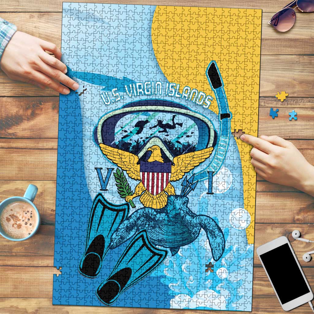 US Virgin Islands Snorkeling Puzzle Sea Turtle Snorkel Ocean Style - Wonder Print Shop