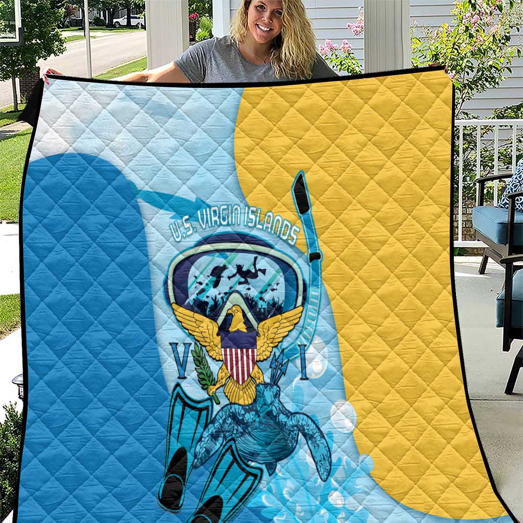 US Virgin Islands Snorkeling Quilt Sea Turtle Snorkel Ocean Style - Wonder Print Shop
