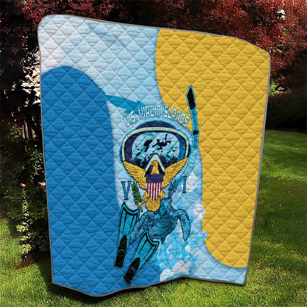 US Virgin Islands Snorkeling Quilt Sea Turtle Snorkel Ocean Style - Wonder Print Shop