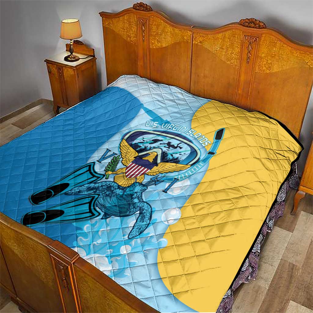 US Virgin Islands Snorkeling Quilt Sea Turtle Snorkel Ocean Style - Wonder Print Shop