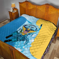 US Virgin Islands Snorkeling Quilt Sea Turtle Snorkel Ocean Style - Wonder Print Shop