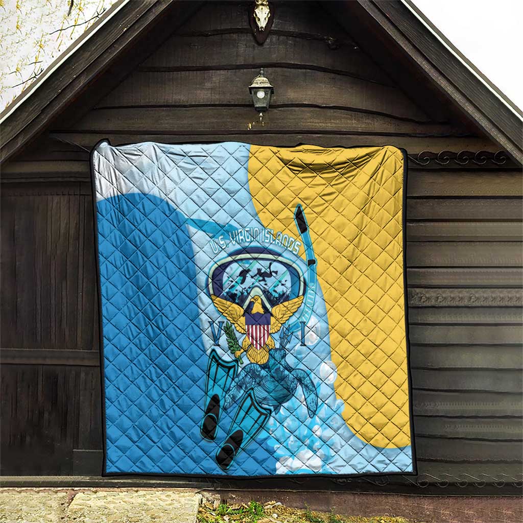 US Virgin Islands Snorkeling Quilt Sea Turtle Snorkel Ocean Style - Wonder Print Shop