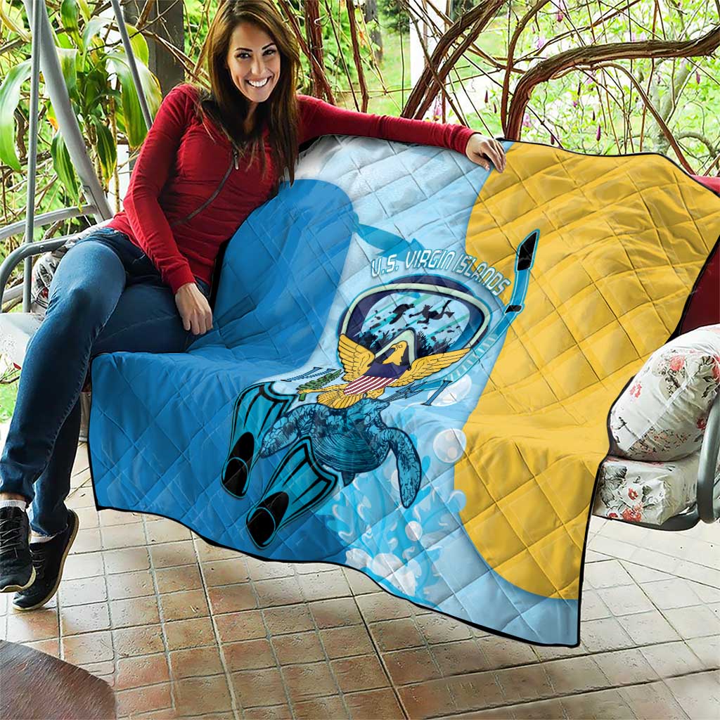 US Virgin Islands Snorkeling Quilt Sea Turtle Snorkel Ocean Style - Wonder Print Shop
