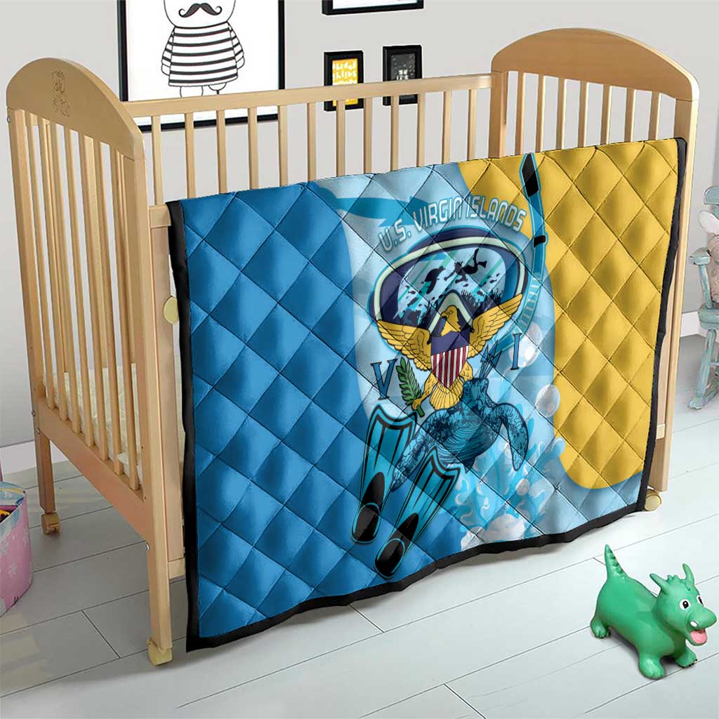 US Virgin Islands Snorkeling Quilt Sea Turtle Snorkel Ocean Style - Wonder Print Shop