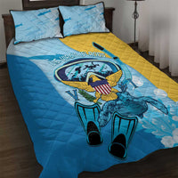 US Virgin Islands Snorkeling Quilt Bed Set Sea Turtle Snorkel Ocean Style - Wonder Print Shop