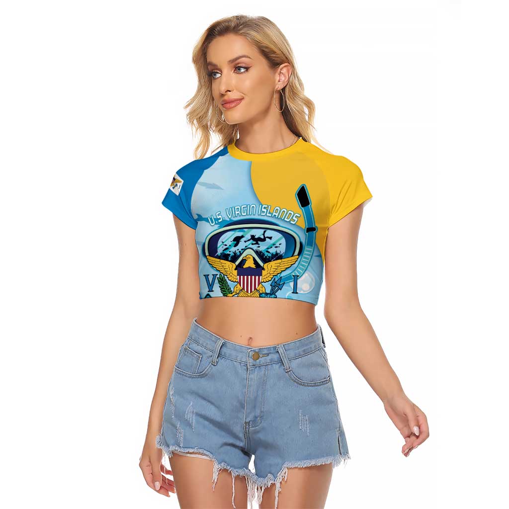 US Virgin Islands Snorkeling Raglan Cropped T Shirt Sea Turtle Snorkel Ocean Style - Wonder Print Shop
