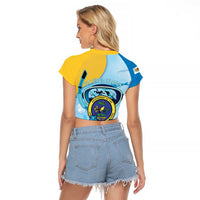 US Virgin Islands Snorkeling Raglan Cropped T Shirt Sea Turtle Snorkel Ocean Style - Wonder Print Shop