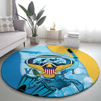 US Virgin Islands Snorkeling Round Carpet Sea Turtle Snorkel Ocean Style - Wonder Print Shop