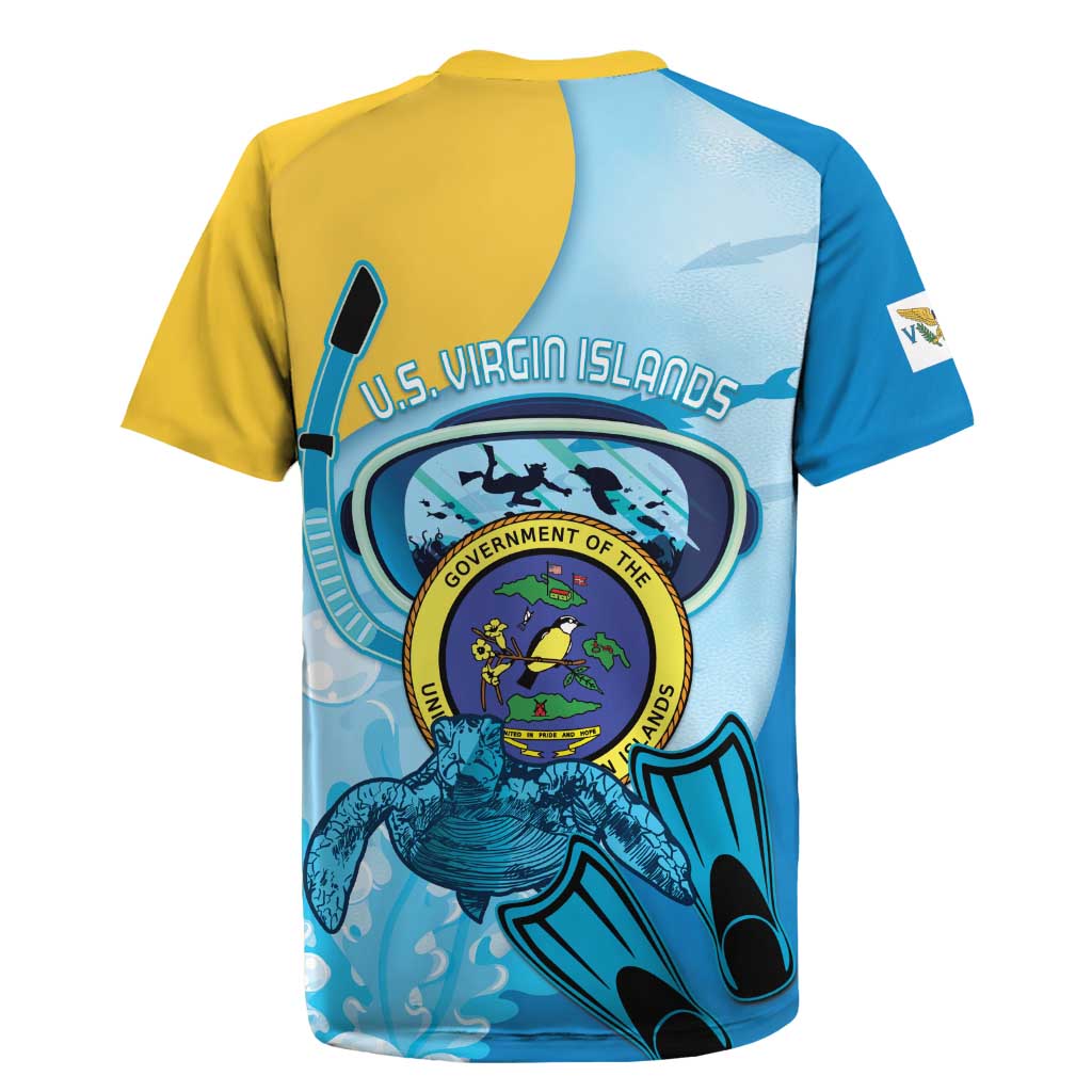 US Virgin Islands Snorkeling Rugby Jersey Sea Turtle Snorkel Ocean Style - Wonder Print Shop