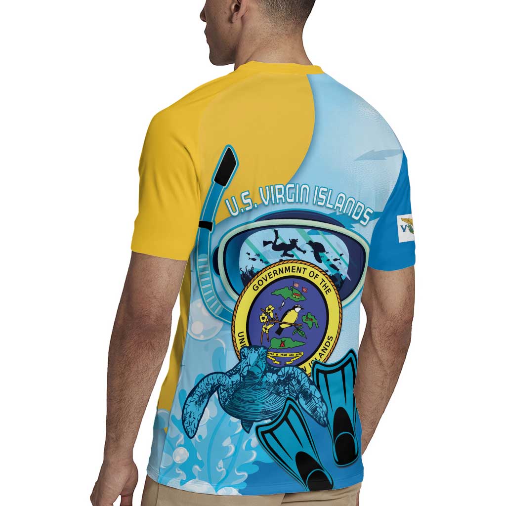 US Virgin Islands Snorkeling Rugby Jersey Sea Turtle Snorkel Ocean Style - Wonder Print Shop