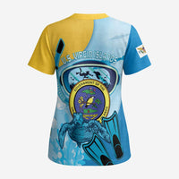 US Virgin Islands Snorkeling Scrub Top Sea Turtle Snorkel Ocean Style - Wonder Print Shop