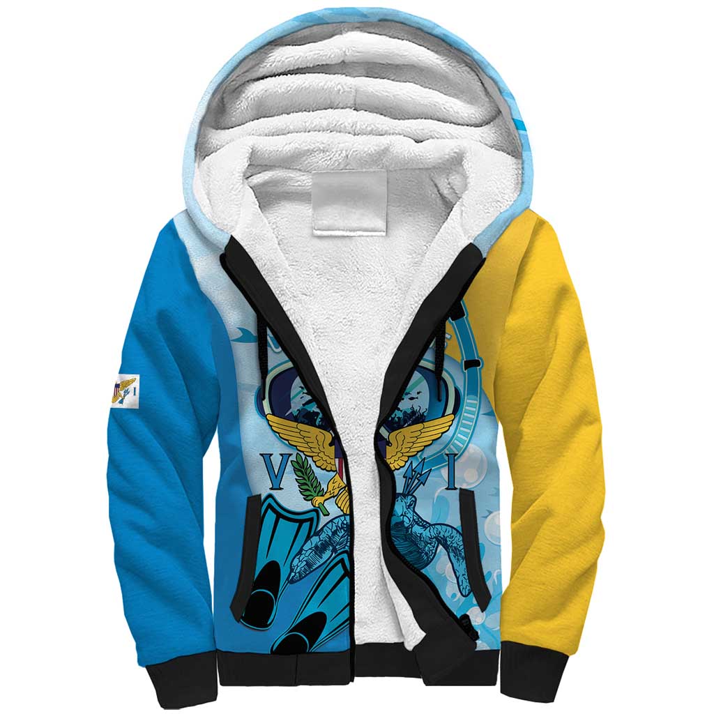 US Virgin Islands Snorkeling Sherpa Hoodie Sea Turtle Snorkel Ocean Style - Wonder Print Shop