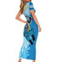 US Virgin Islands Snorkeling Short Sleeve Bodycon Dress Sea Turtle Snorkel Ocean Style - Wonder Print Shop