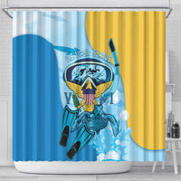 US Virgin Islands Snorkeling Shower Curtain Sea Turtle Snorkel Ocean Style - Wonder Print Shop