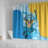 US Virgin Islands Snorkeling Shower Curtain Sea Turtle Snorkel Ocean Style - Wonder Print Shop
