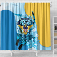 US Virgin Islands Snorkeling Shower Curtain Sea Turtle Snorkel Ocean Style - Wonder Print Shop