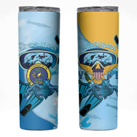 US Virgin Islands Snorkeling Skinny Tumbler Sea Turtle Snorkel Ocean Style - Wonder Print Shop